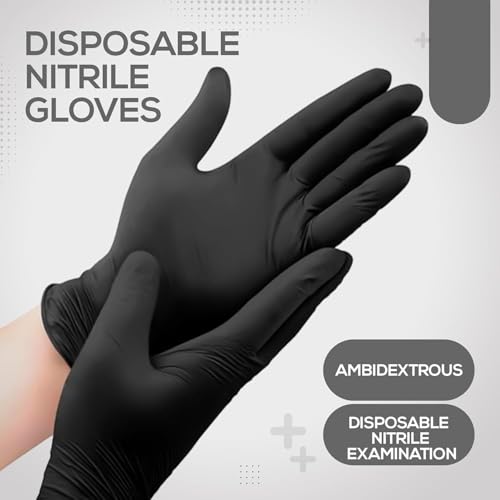 Thumbnail 3 de PRAIMA Black Nitrile Disposable Gloves – Large, Pack of 200 (Latex-Free, Powder-Free)