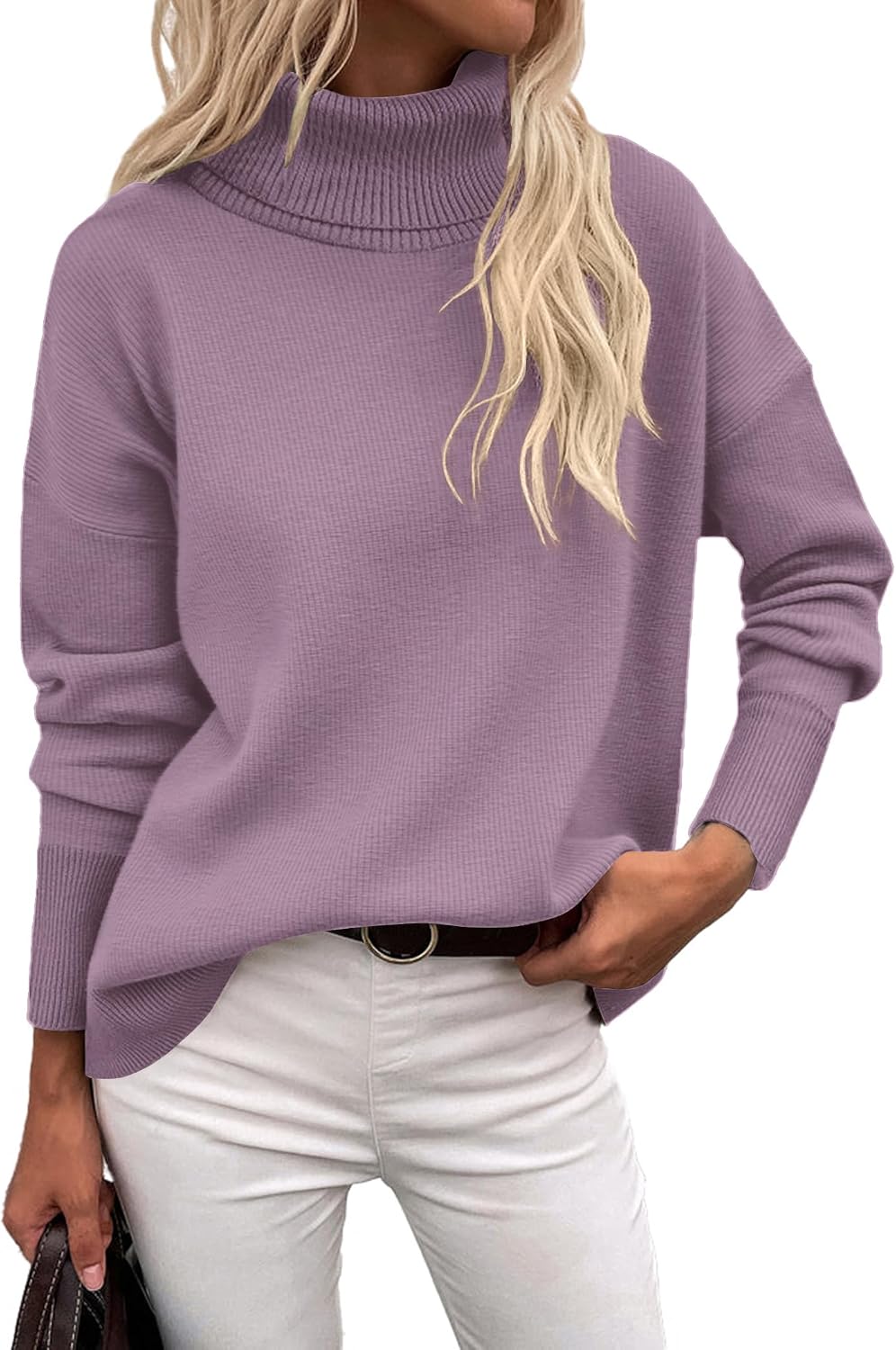 Detalle de Zeagoo Turtleneck Sweater High‑Low Hem 2026
