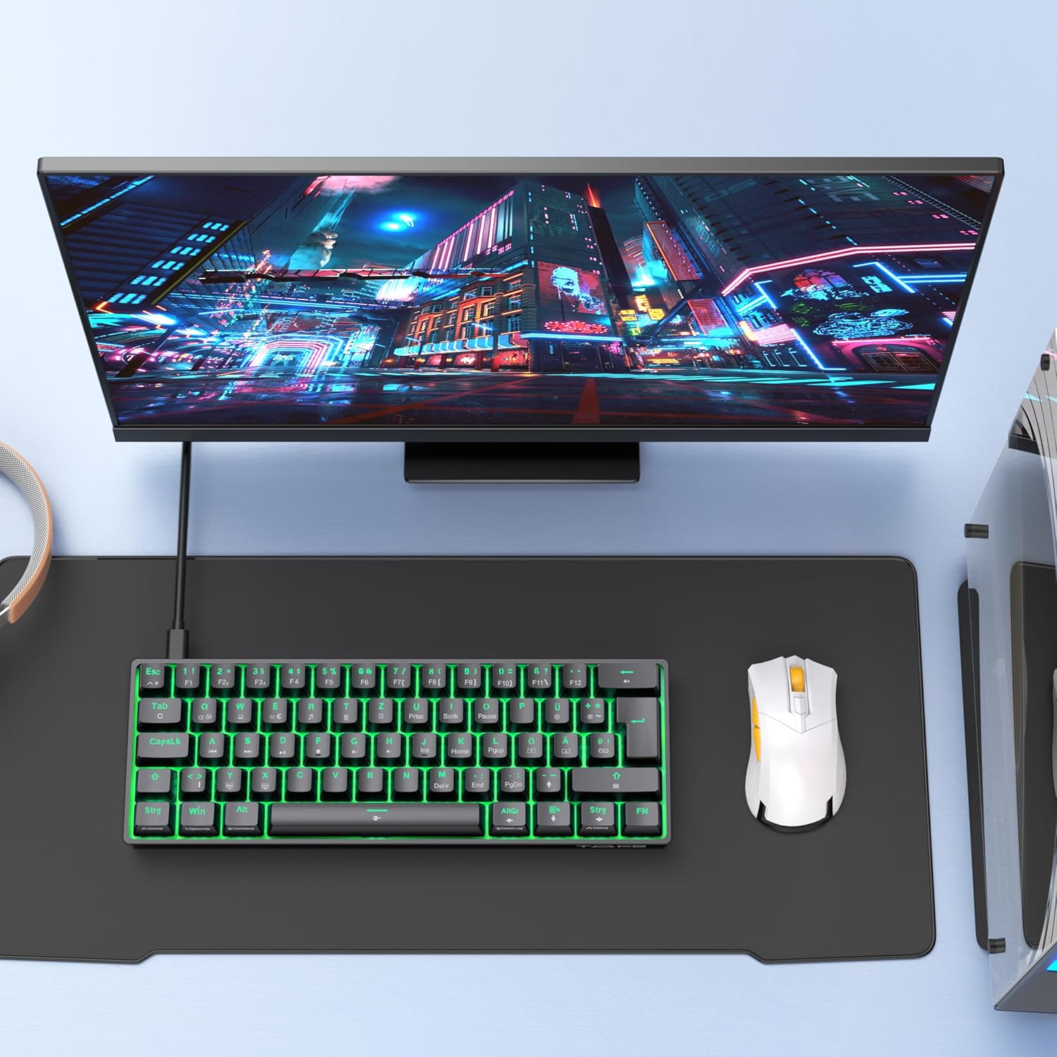 Thumbnail 6 de TMKB T61SE Gaming Mechanische Tastatur mit Deutsches QWERTZ Layout, Blauer Schalter, Schwarz