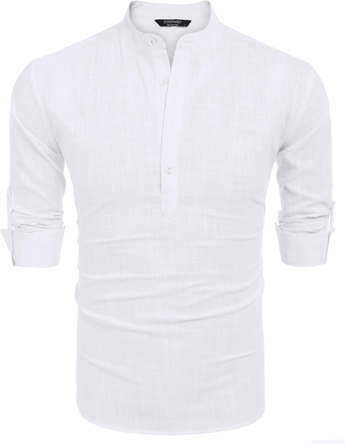 Thumbnail 5 de COOFANDY Men's Cotton Linen Henley T-Shirt Long Sleeve