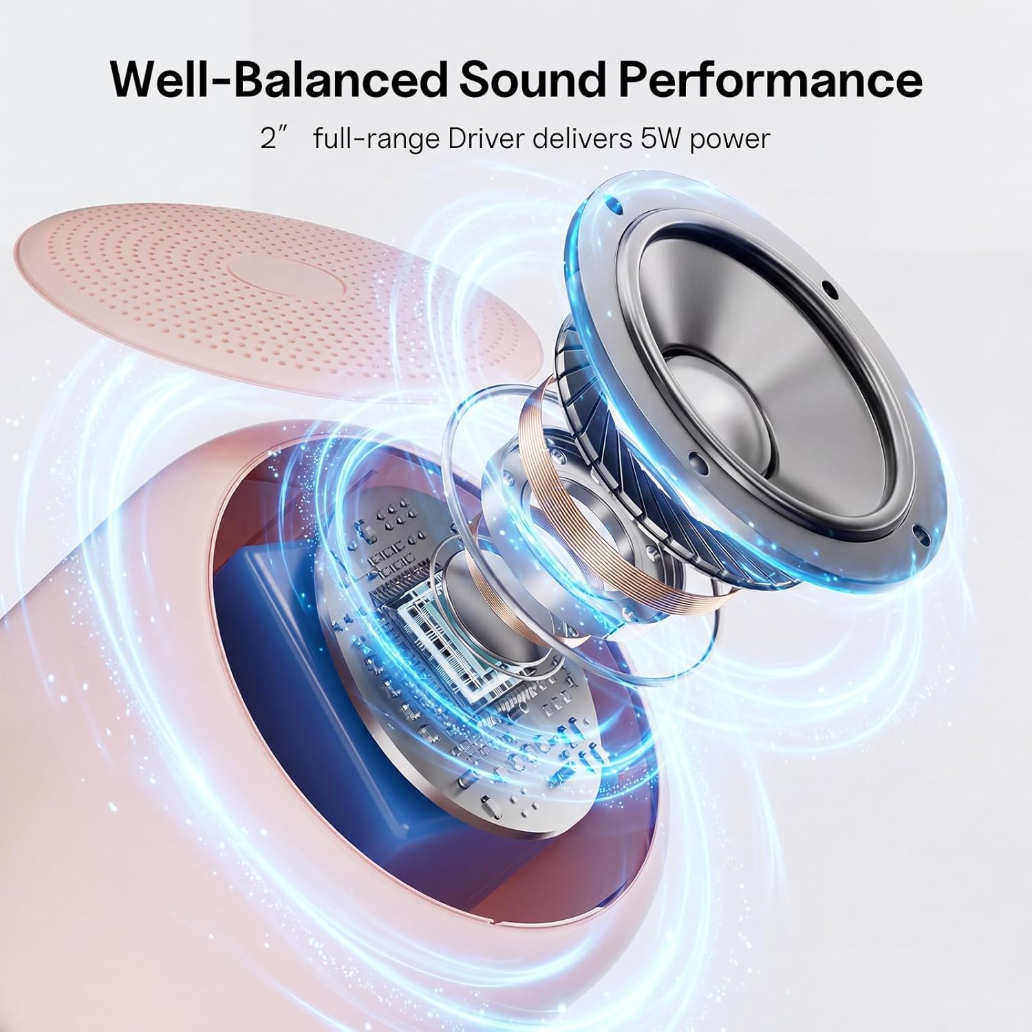 Thumbnail 2 de Bobtot Portable Bluetooth Speakers with Strap (Pink) — IPX5 Mini Speaker with 20 Hours Playback