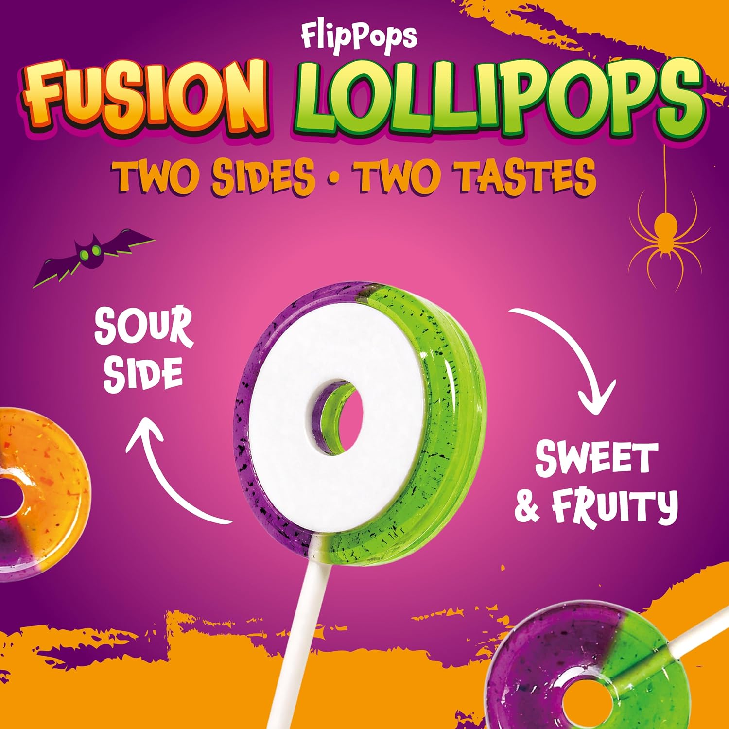Detalle de FUNTASTY Halloween Lollipops, 40 Count, Individually Wrapped Sweet & Sour Candy