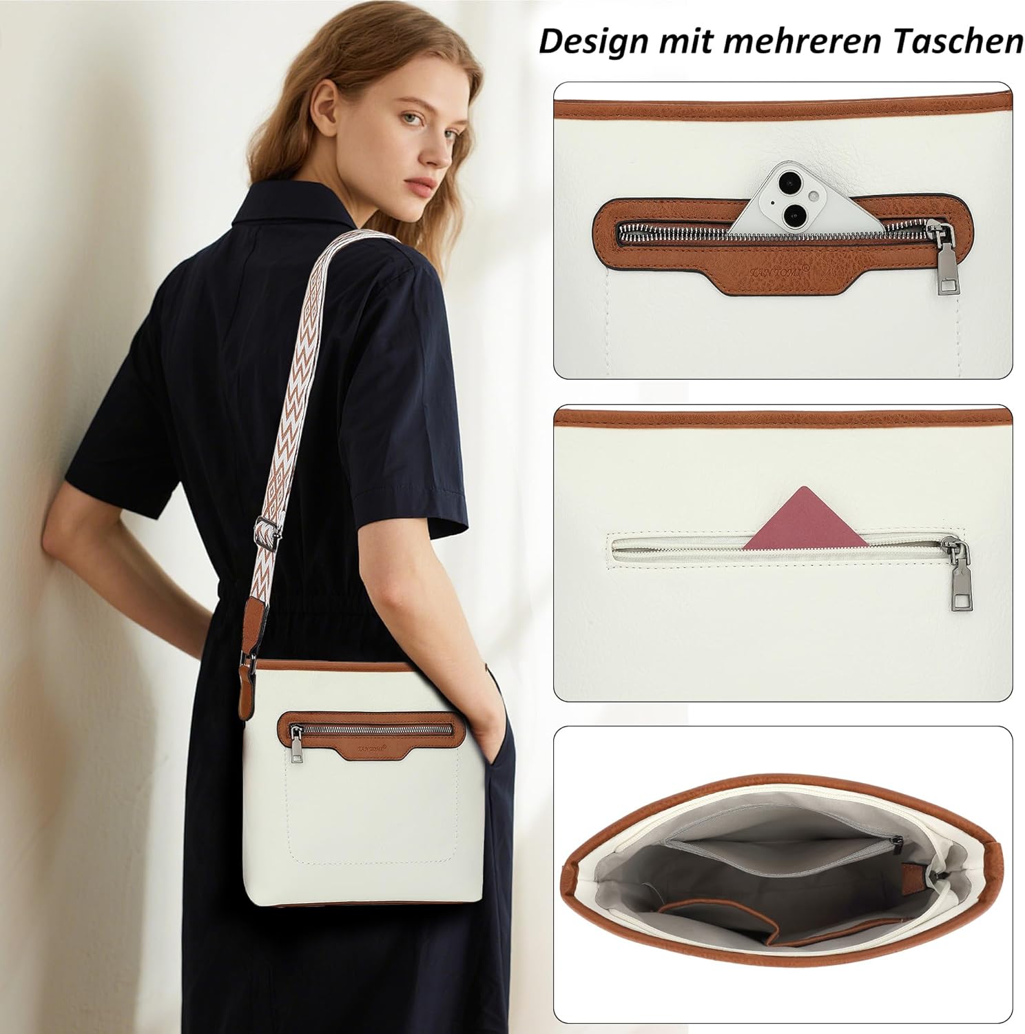 Thumbnail 5 de TANTOMI Umhängetasche Damen – leichte Schultertasche mit verstellbarem Riemen