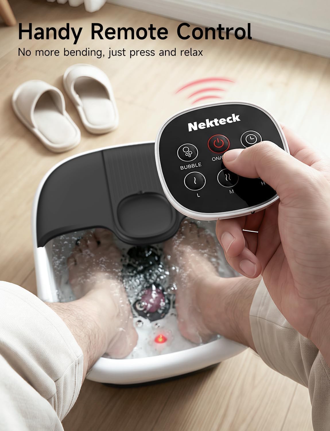 Thumbnail 4 de Nekteck Collapsible Foot Spa Massager with Heat & Remote – Foldable Bubble Foot Bath