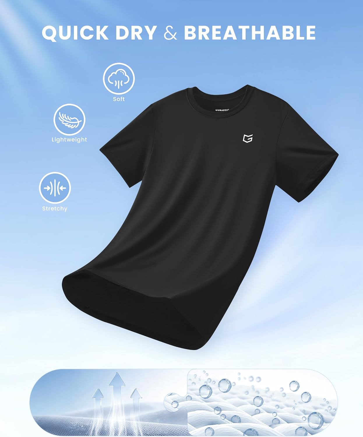Detalle de G Gradual Boys’ Athletic Shirt, Short-Sleeve Rash Guard with UPF 50+