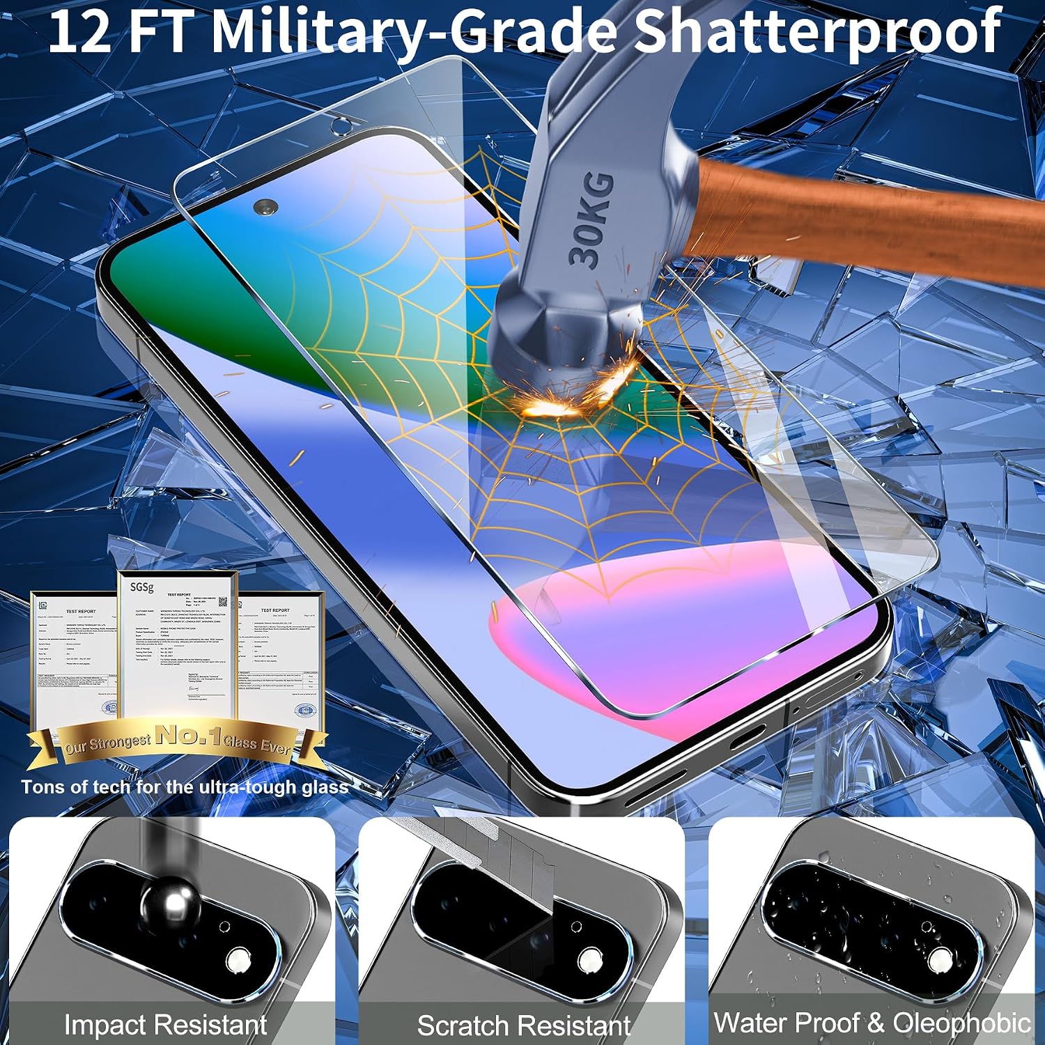 Detalle de Letosan tempered glass screen protector kit for Google Pixel 11 Pro