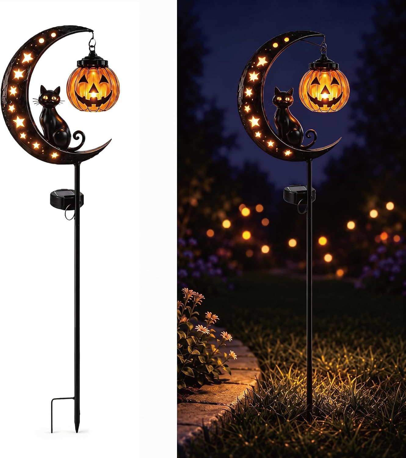 Detalle de Solar Halloween Pumpkin Garden Stake Light
