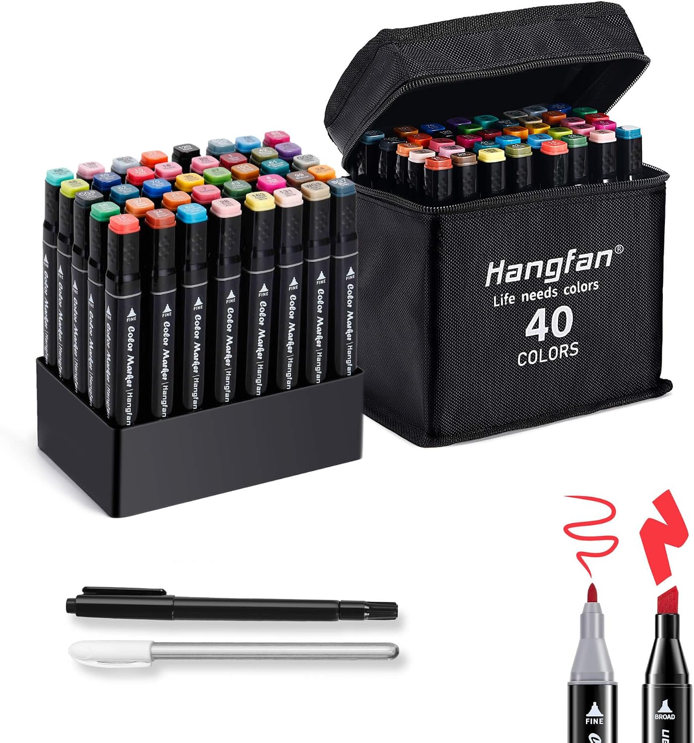 Thumbnail 6 de hangfan Alcohol Based Ink Art Markers Set (84 colours) with dual tip broad & fine