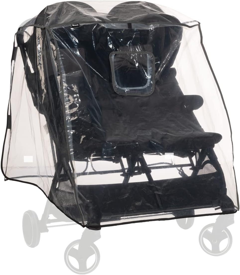 Detalle de hauck Plastico Lluvia Universal Carro Gemelar protector transparente con borde reflectante