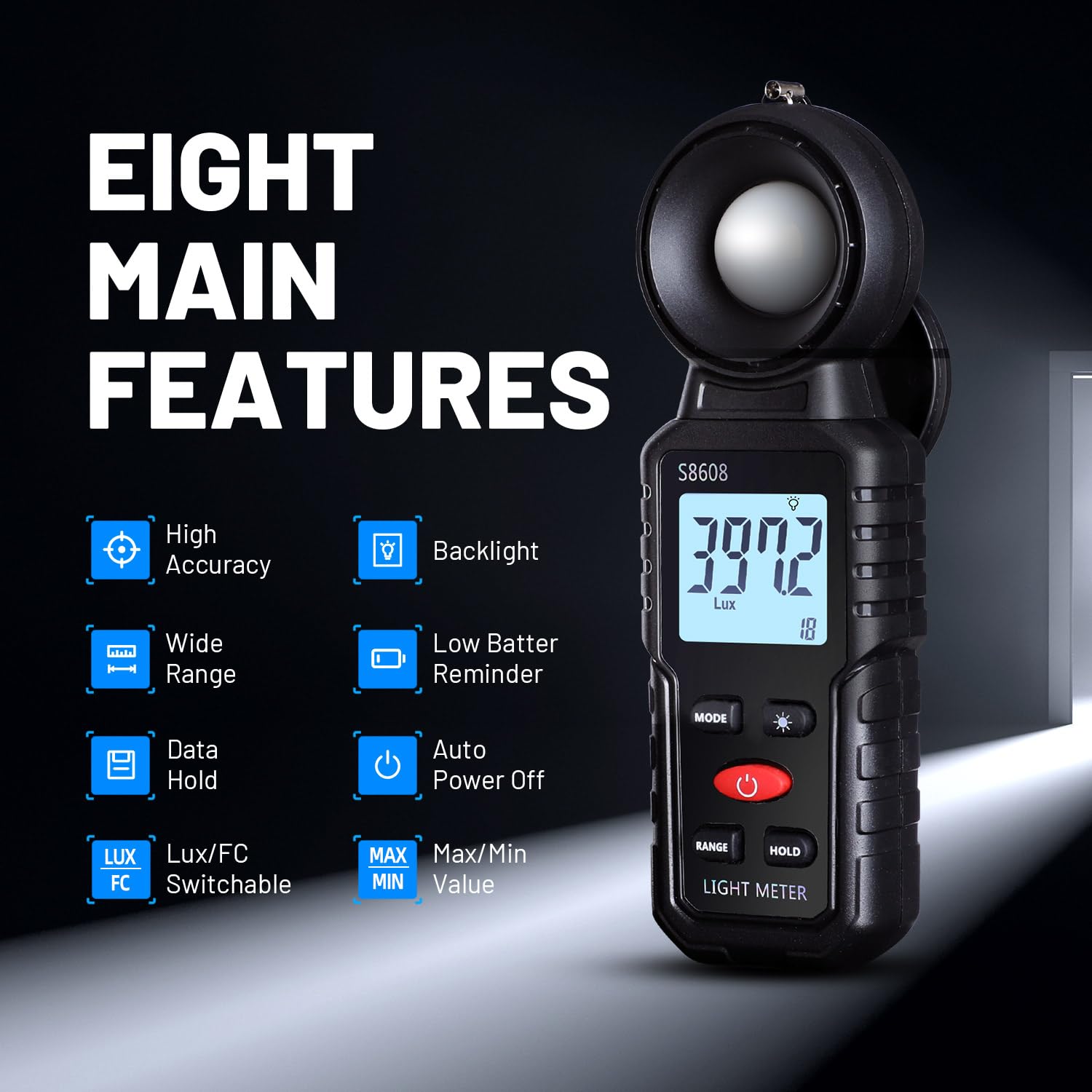 Detalle 2 de Mcbazel Lux Meter 200,000 Lux light meter