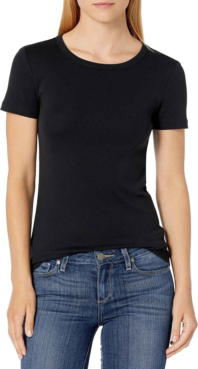 Thumbnail 1 de Amazon Essentials Damen Kurzarm T-Shirt Rundhals Slim Fit – Baumwolle-Modal-Microrib