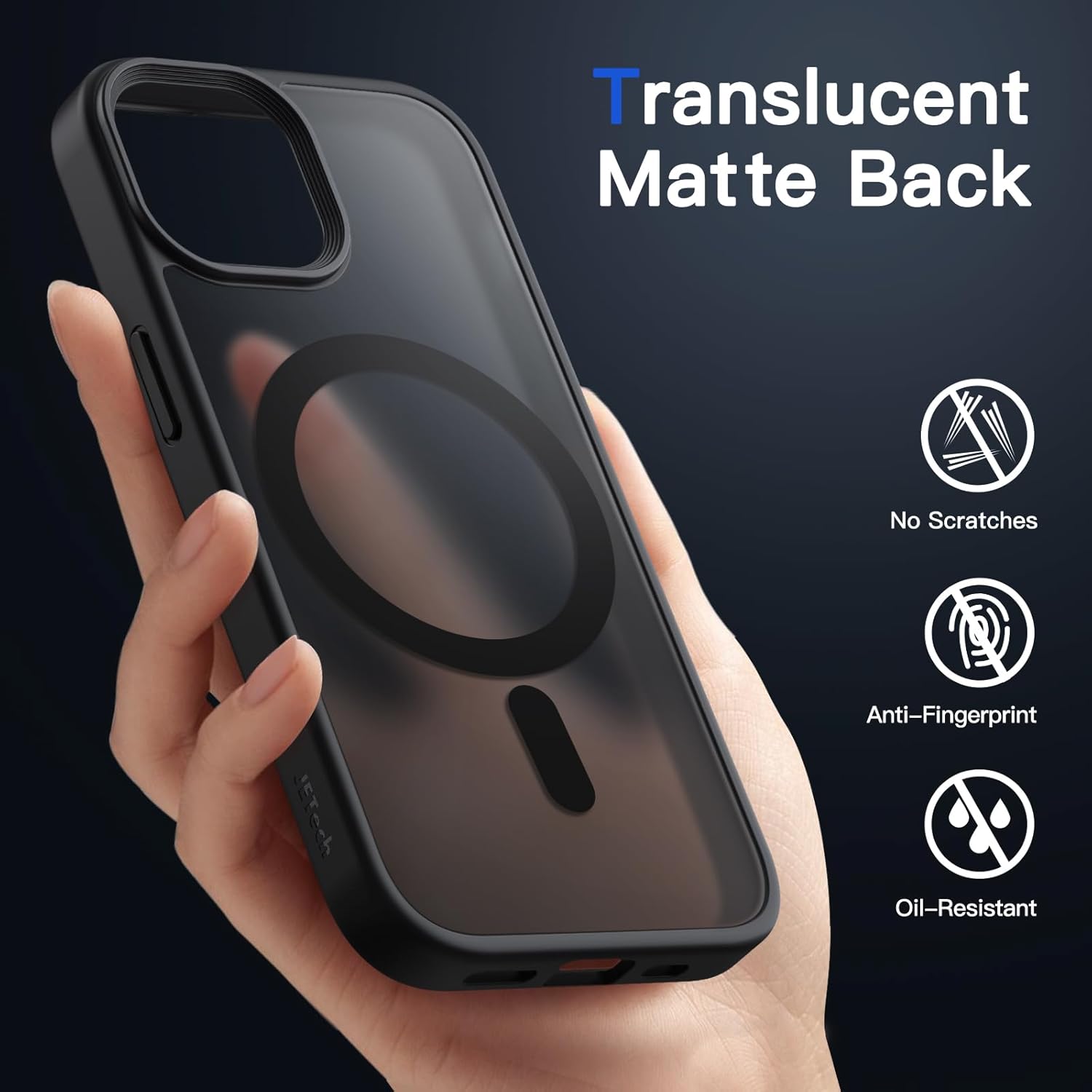 Detalle de JETech Cover Magnetica per iPhone 14 6,1" Nero — Protezione sottile con MagSafe