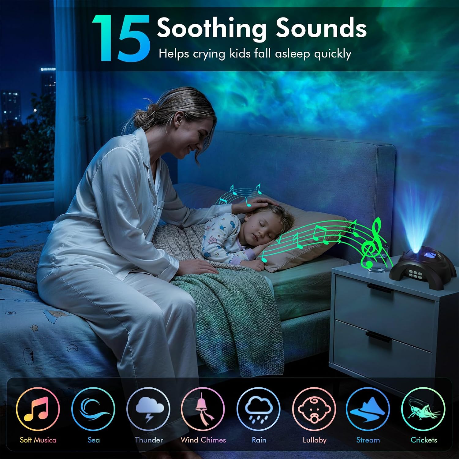 Detalle de Rossetta Dual Lens Galaxy Star Projector with 58 Light Effects, Bluetooth