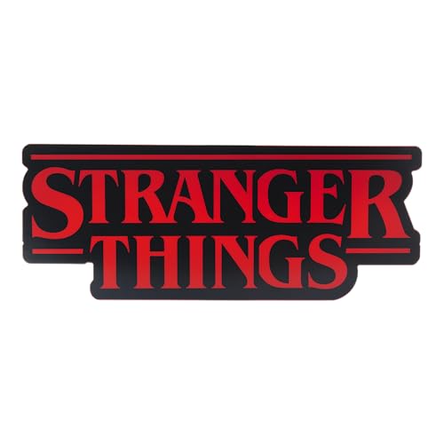 Detalle de Paladone Luz con forma del logo de Stranger Things — 30 cm, lámpara de pared o escritorio con USB o pilas