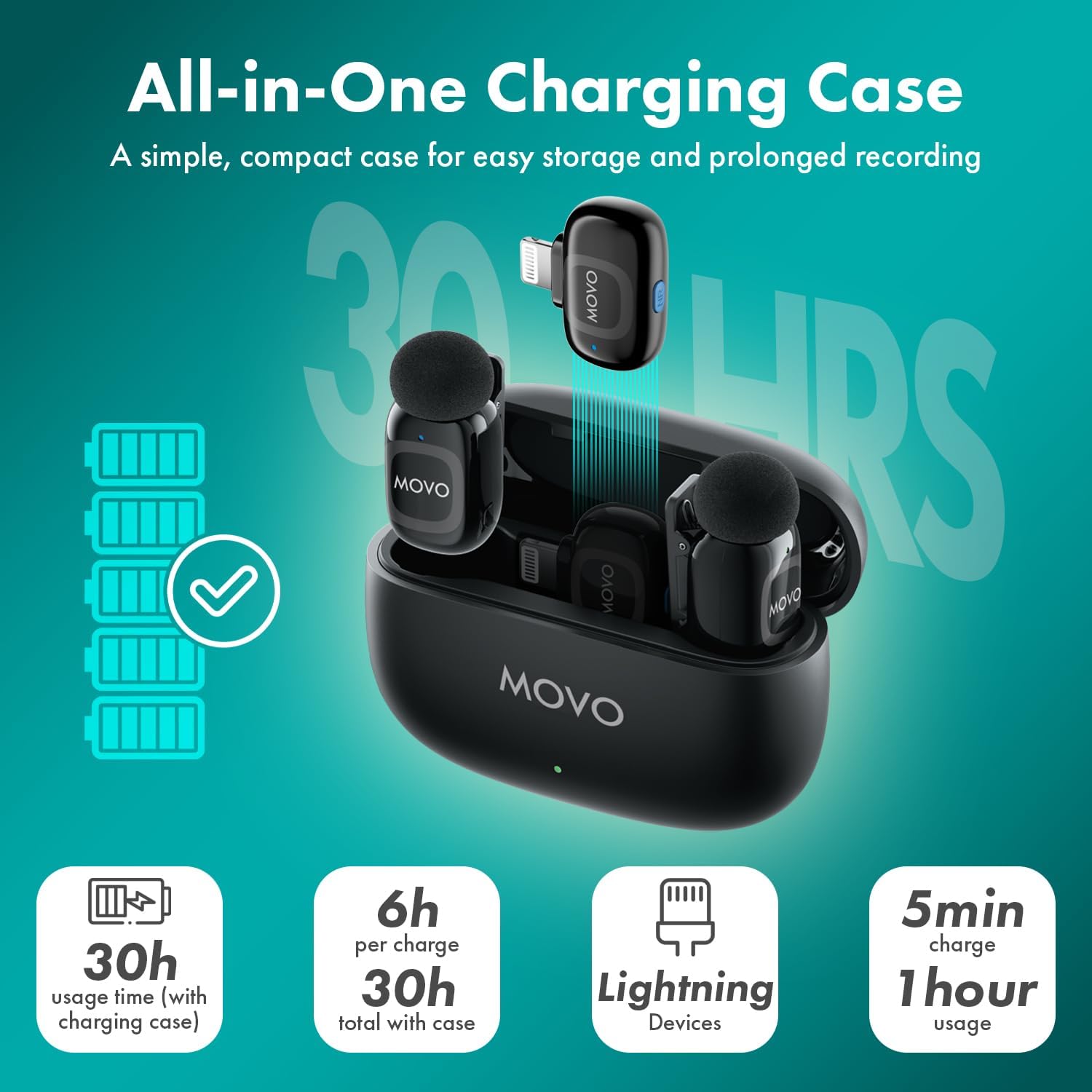 Thumbnail 1 de Movo NanoMic Dual Wireless Lavalier 6 h