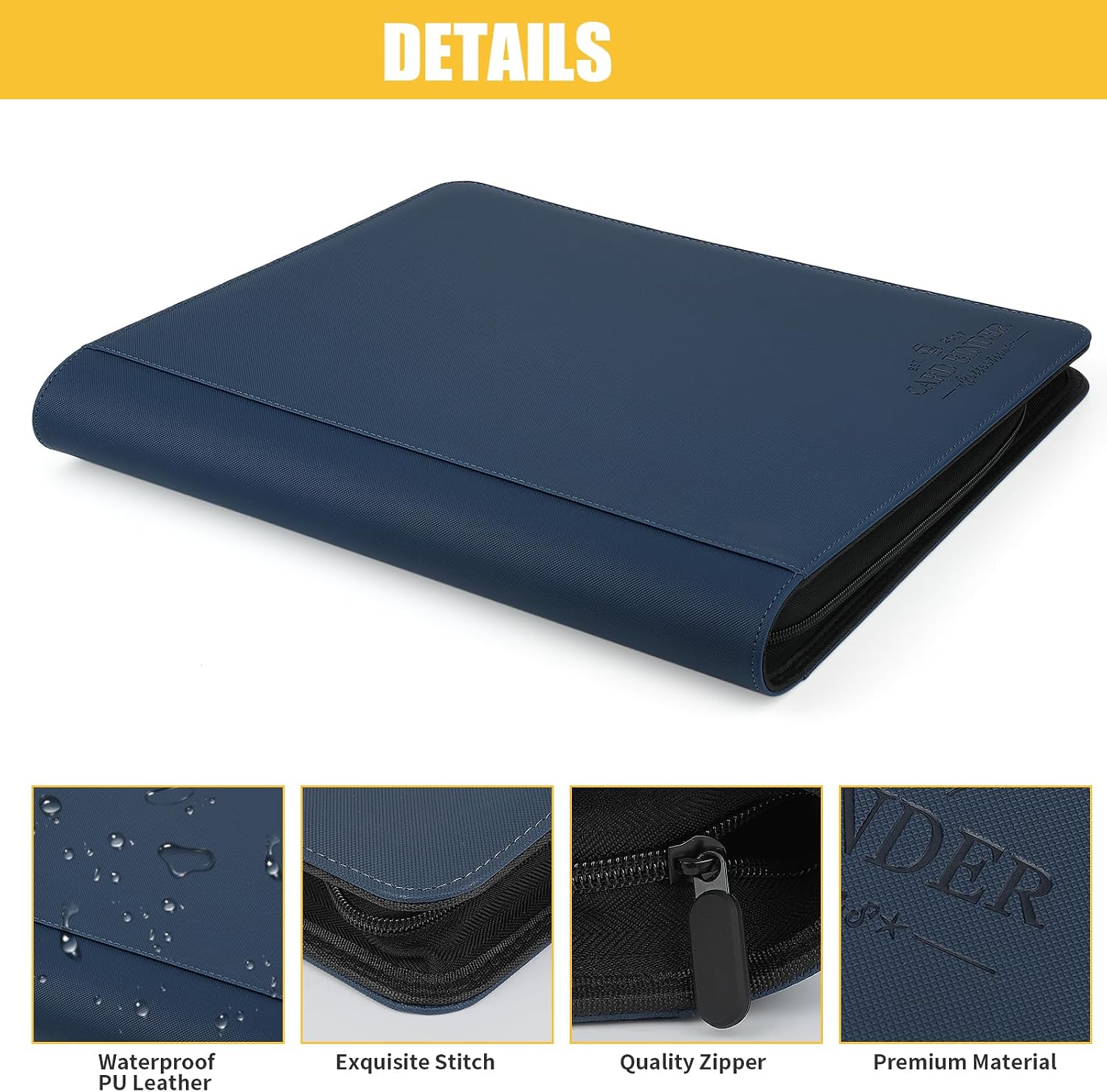 Detalle de CARDBINDER toploader-blue 9-Pocket Toploader Binder, Blue, Holds 288 Cards