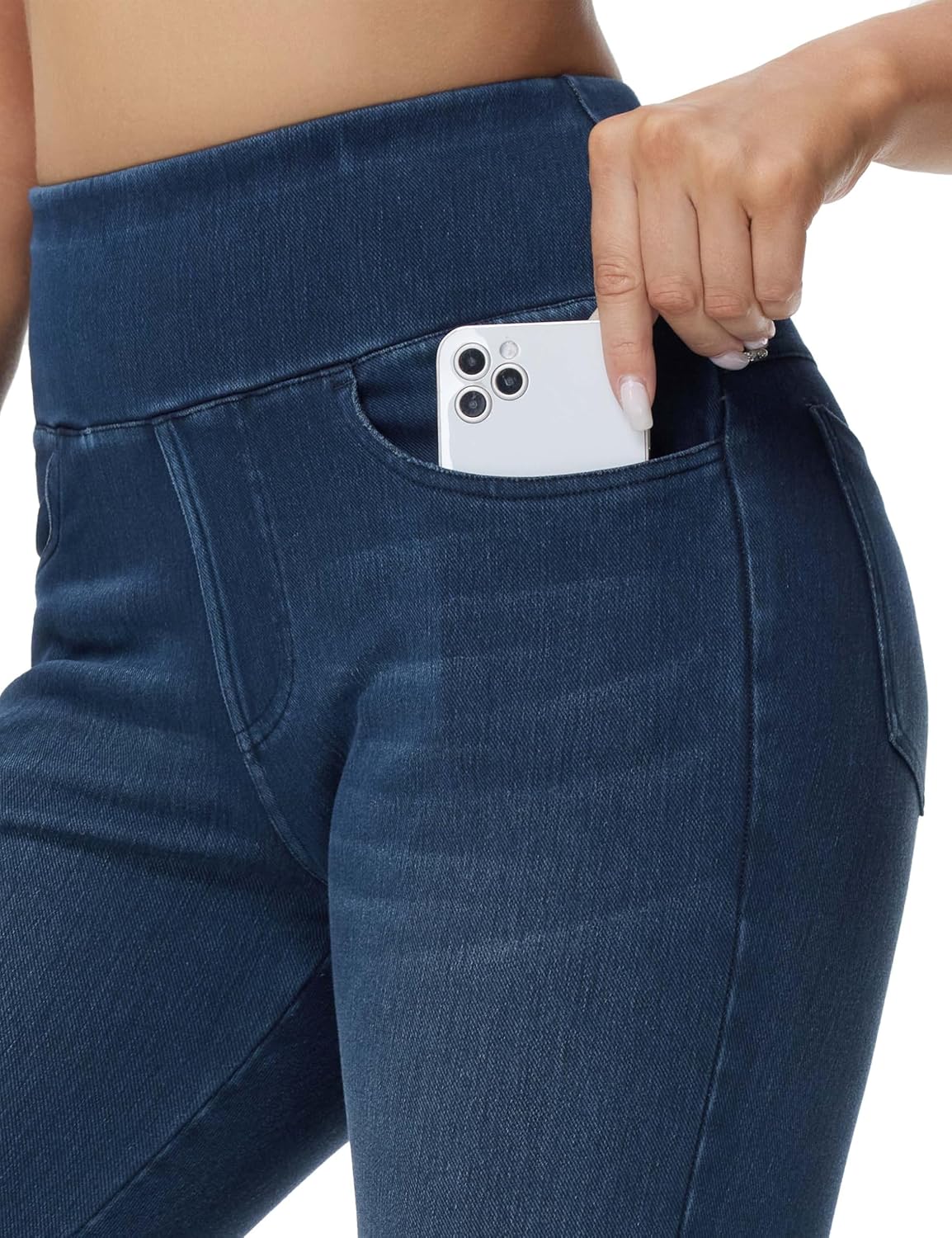 Thumbnail 2 de THE GYM PEOPLE Damen Jeggings Stretch High Waist Bauchkontrolle mit Taschen – Skinny Jeans-Leggings