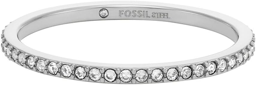 Thumbnail 1 de Fossil anneaux d’éternité en acier inoxydable pour femmes (finition polie, couleur argent) – taille 12
