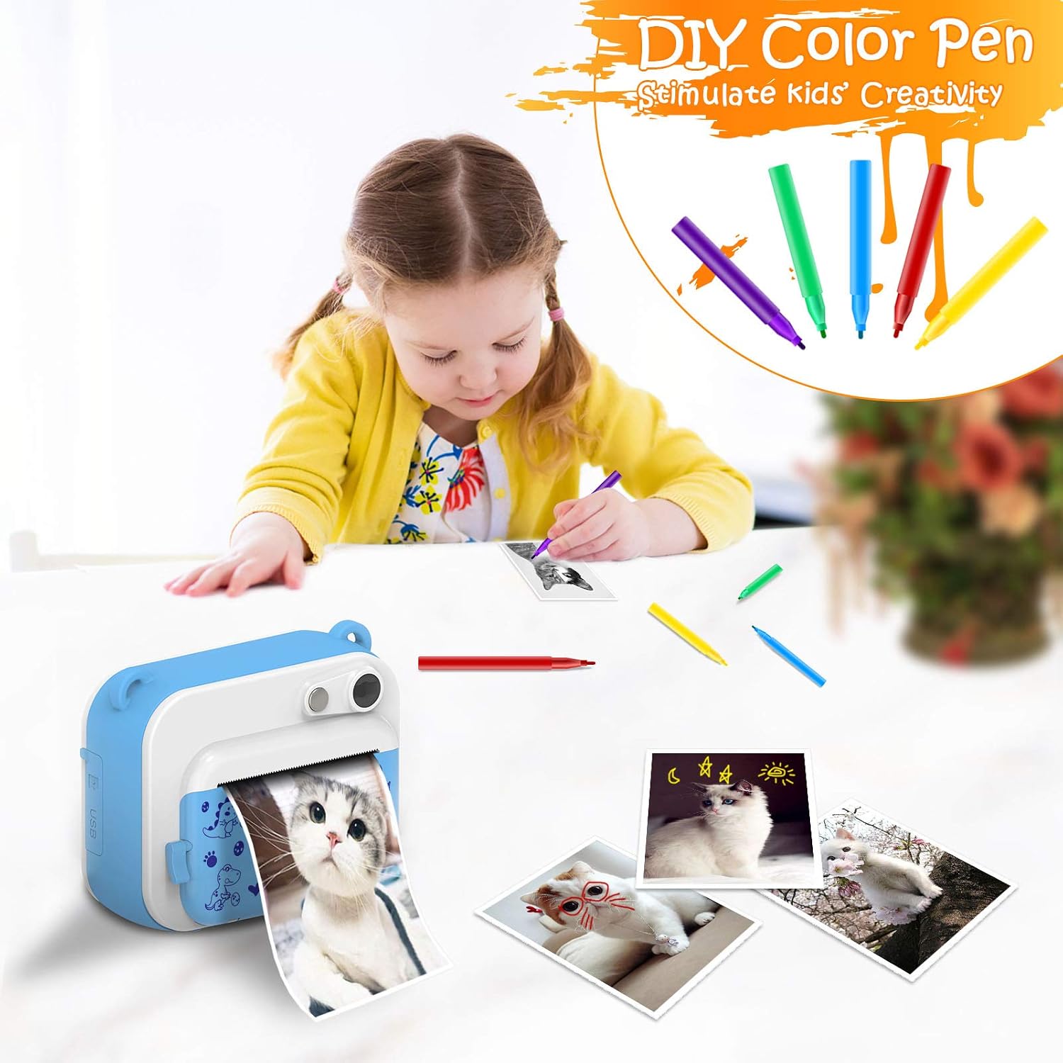 Detalle 2 de KinderKamera Sofortbildkamera 1080P mit 32 GB