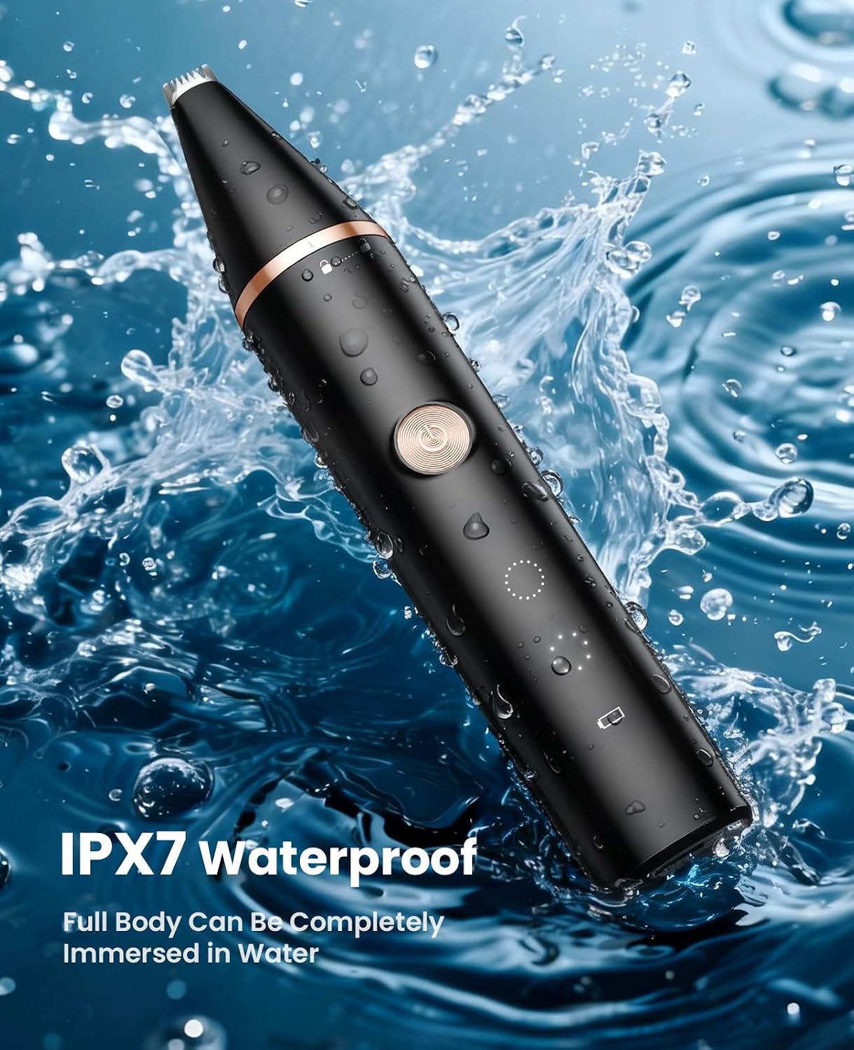 Detalle 2 de oneisall hondenpoottrimmer met twee opzetkoppen, stille werking en USB-C