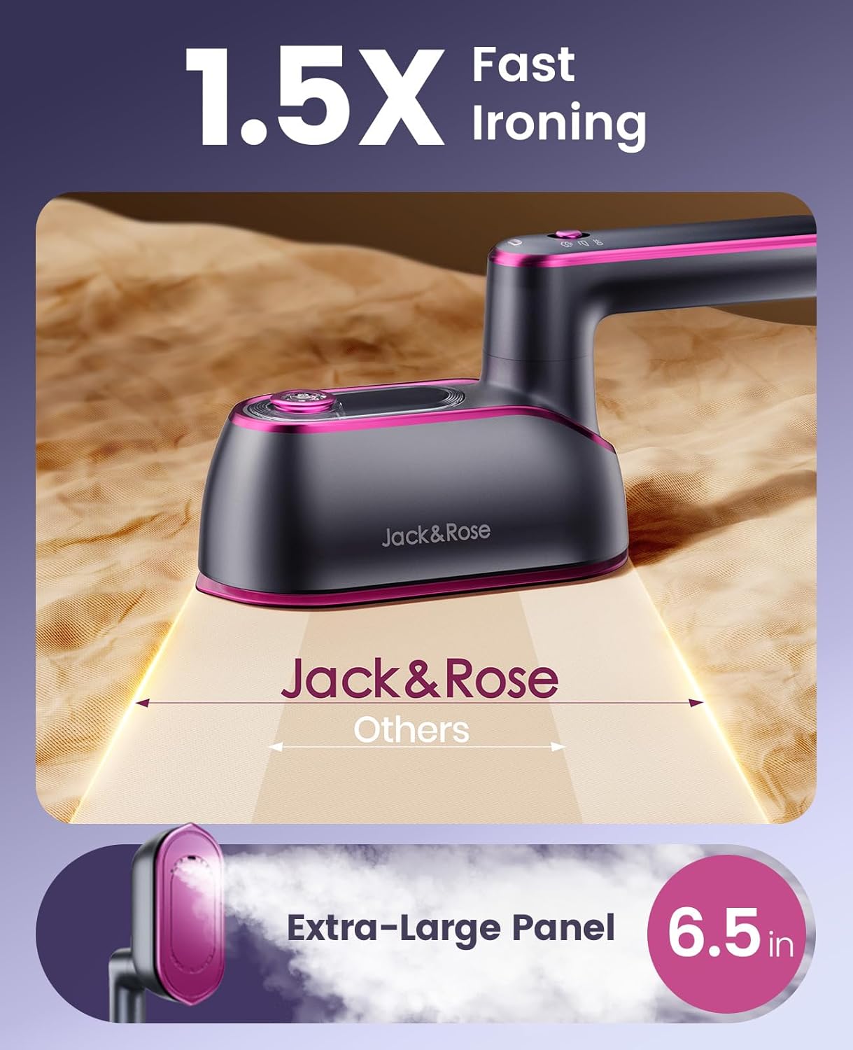 Thumbnail 3 de Jack ＆ Rose Clothes Steamer: 8s Quick Heat Travel Companion