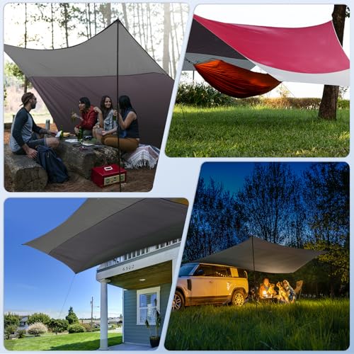 Thumbnail 6 de Forceatt Zeltplane 3,7 × 4,3 m – Ultraleichtes Tarp mit 8 Umreifungspunkten, Anti-UV & Wasserdicht