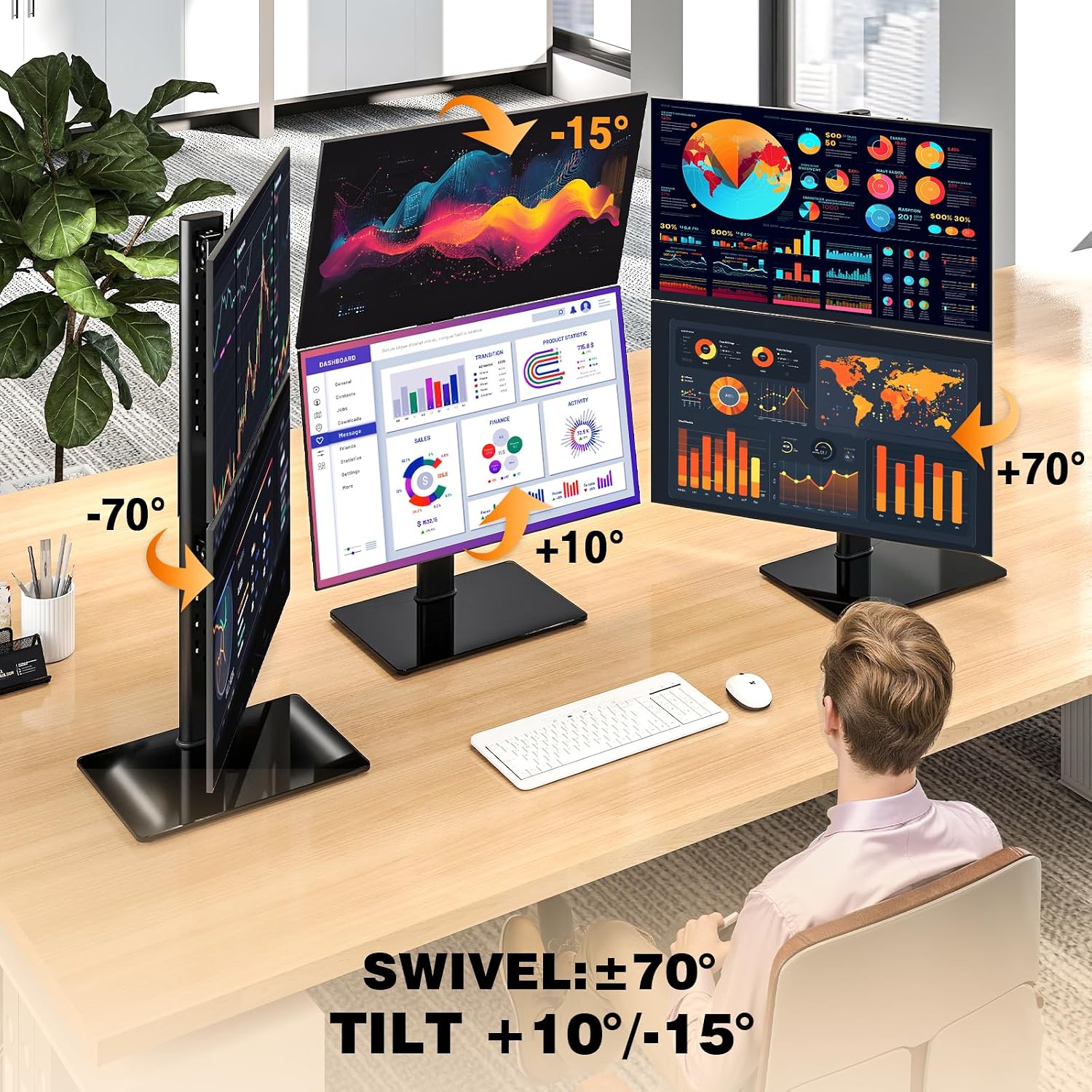 Detalle 2 de 5Rcom Supporto Doppio Monitor 13-38"