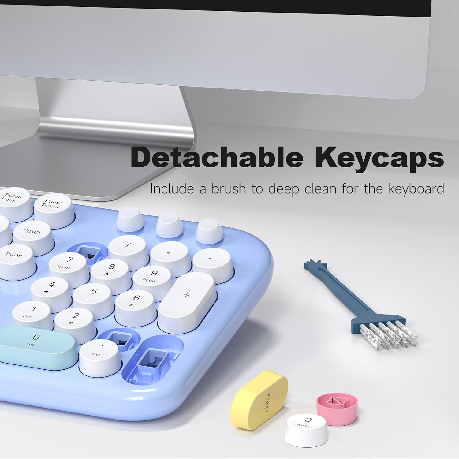 Thumbnail 4 de MOWUX Full Size Retro Wireless Keyboard and Mouse
