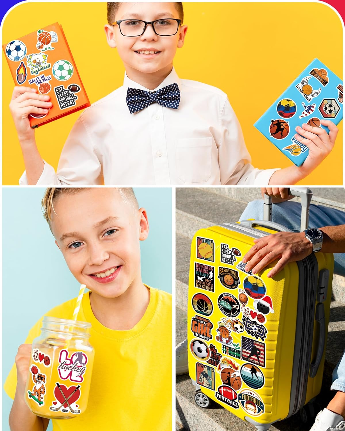 Thumbnail 3 de pcnearty 300-Piece Sports Sticker Set for Kids (Waterproof Vinyl)