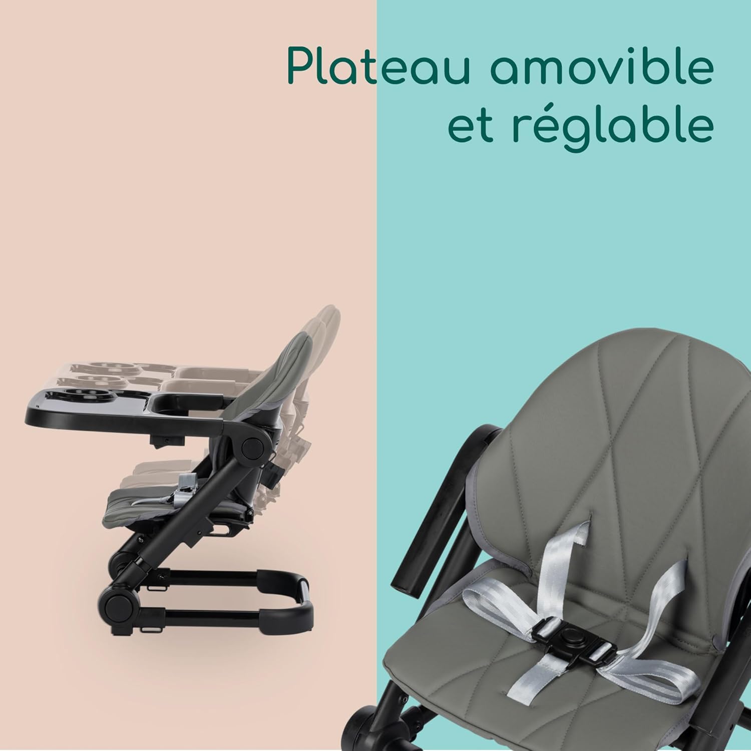 Thumbnail 5 de Bébéconfort Moly : rehausseur de chaise pliable 6 mois-3 ans (9-15 kg) avec plateau amovible