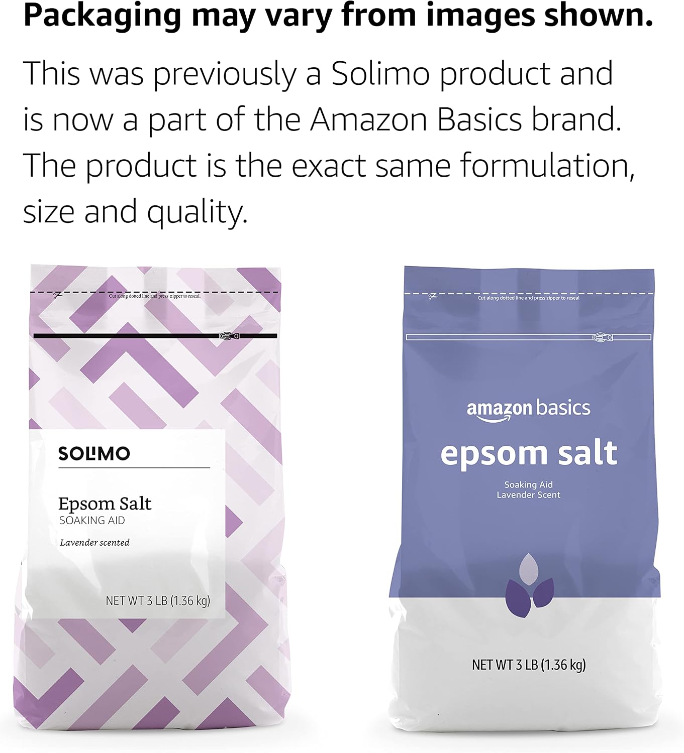 Thumbnail 1 de Amazon Basics Epsom Salt Soaking Aid, Lavender Scented, 3 lb