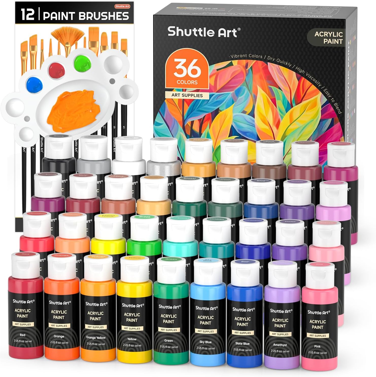 Detalle de Shuttle Art Acrylic Paint Set 36 Colours 60ml