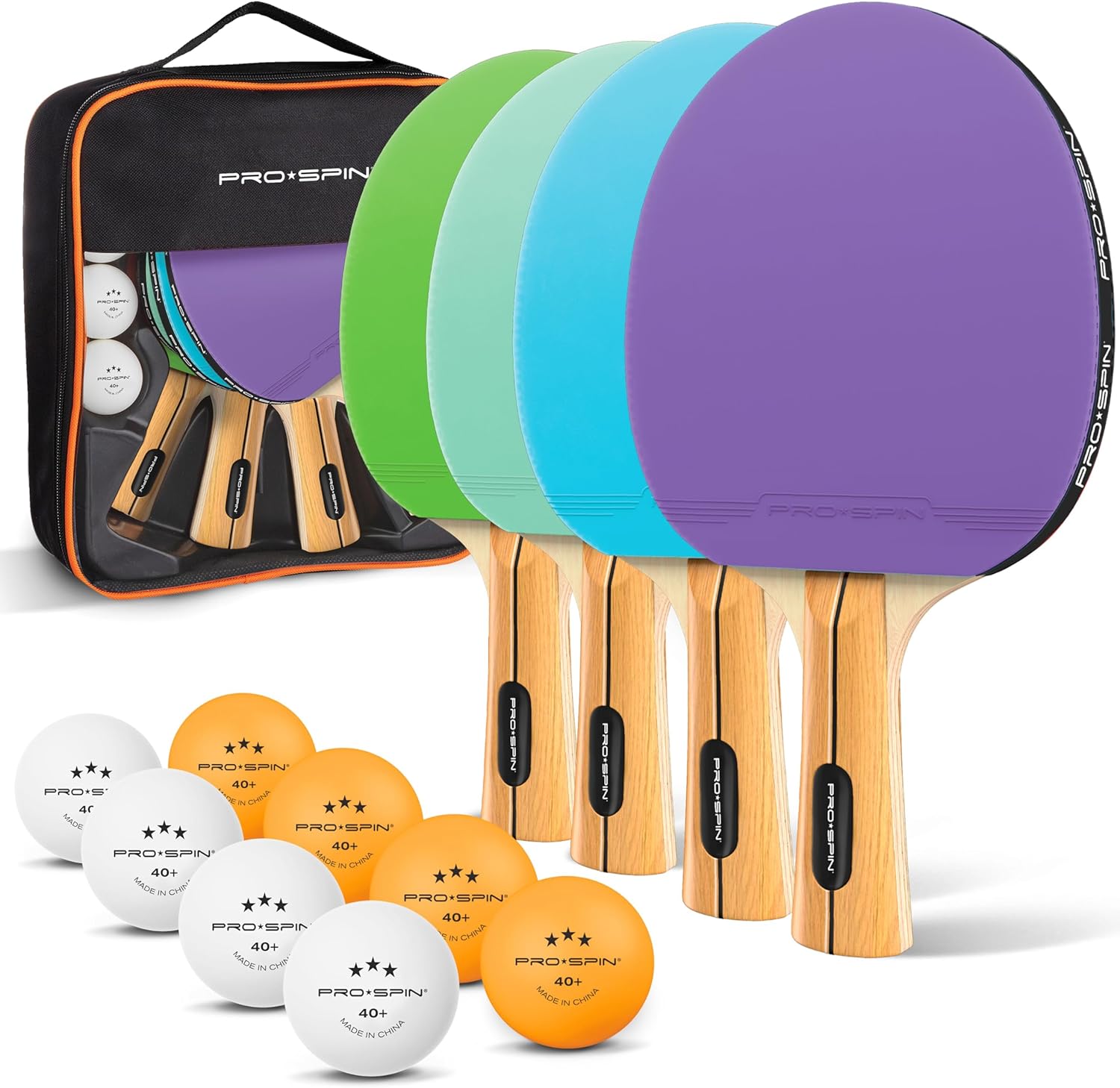 PRO-SPIN Palas de Ping Pong set 4 unidades