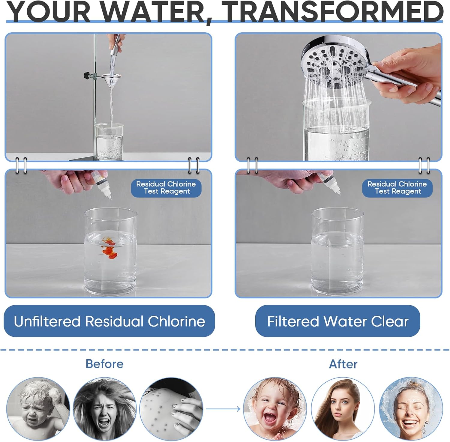 Detalle 2 de Cobbe Filtered Handheld Showerhead, 9 Spray Settings, 16-Stage Filter, Chrome