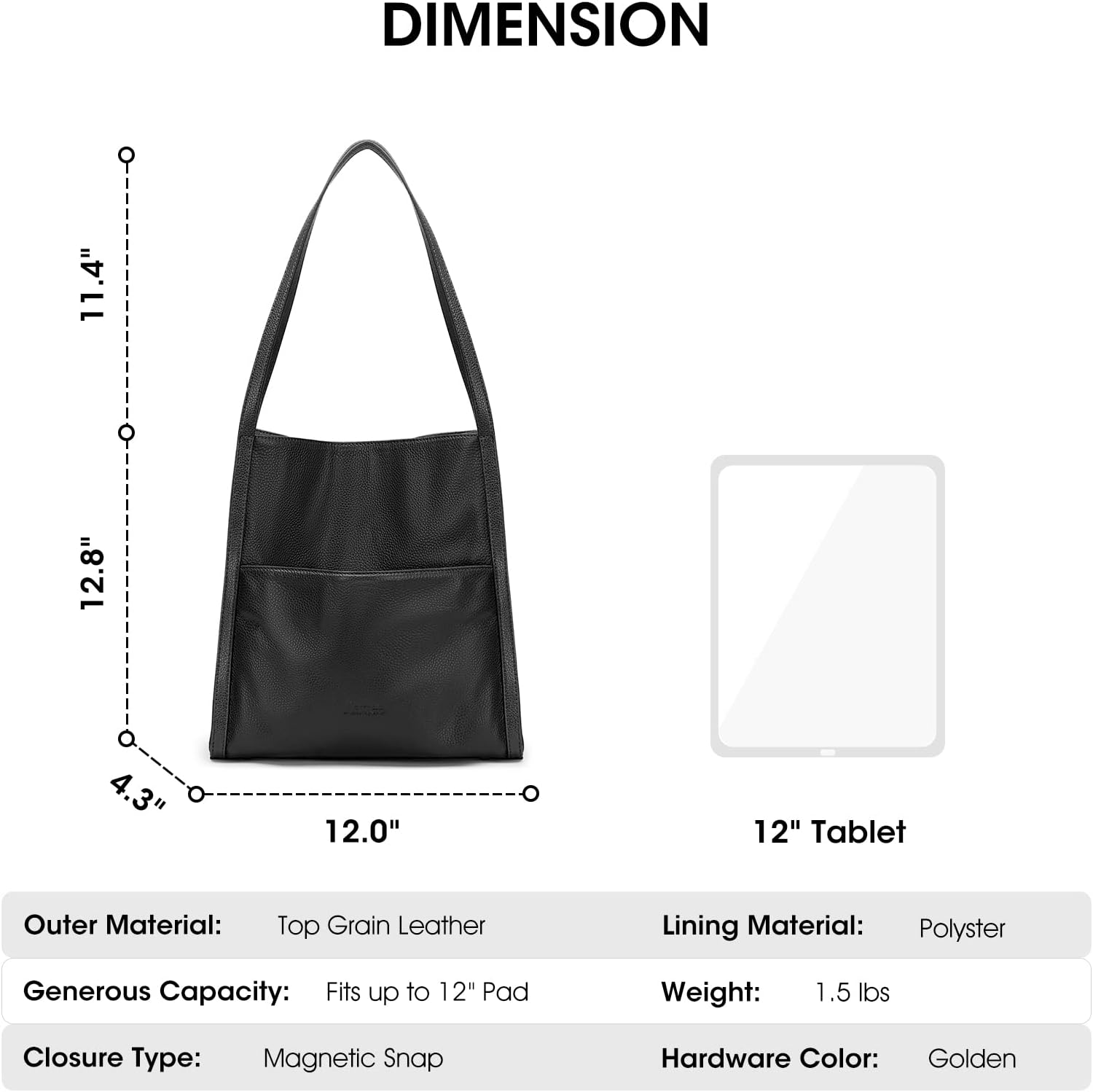 Thumbnail 2 de Kattee Women Shoulder Bag Genuine Leather Tote – Medium Size