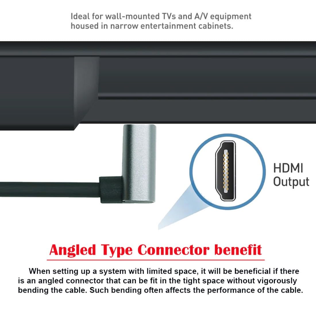 Detalle 1 de HDMI 2.1 Spiralkabel 1,0 m mit 90°