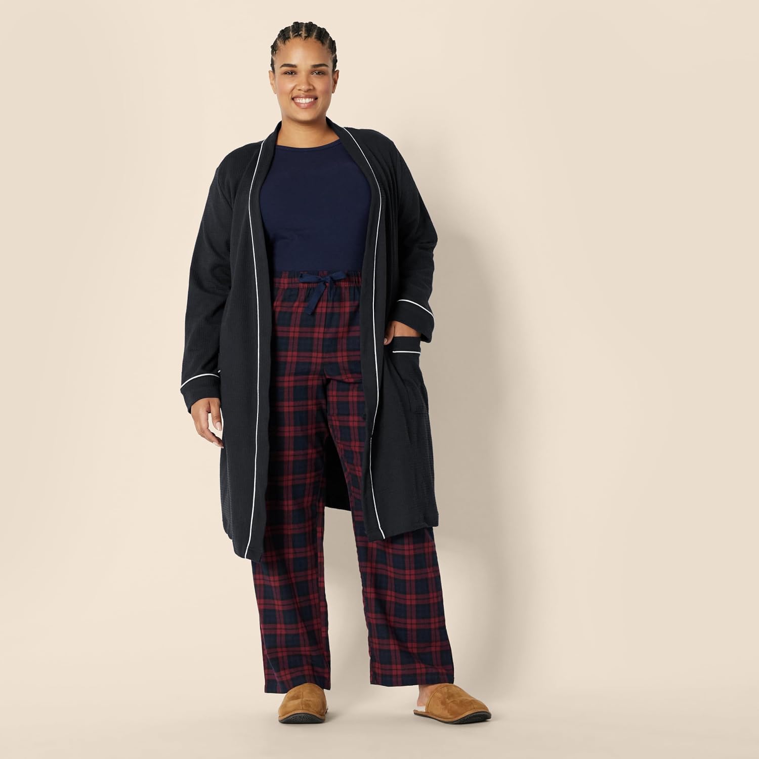 Thumbnail 6 de Amazon Essentials Damen leichter Waffel-Bademantel, mittellang (Größen auch in Übergröße)