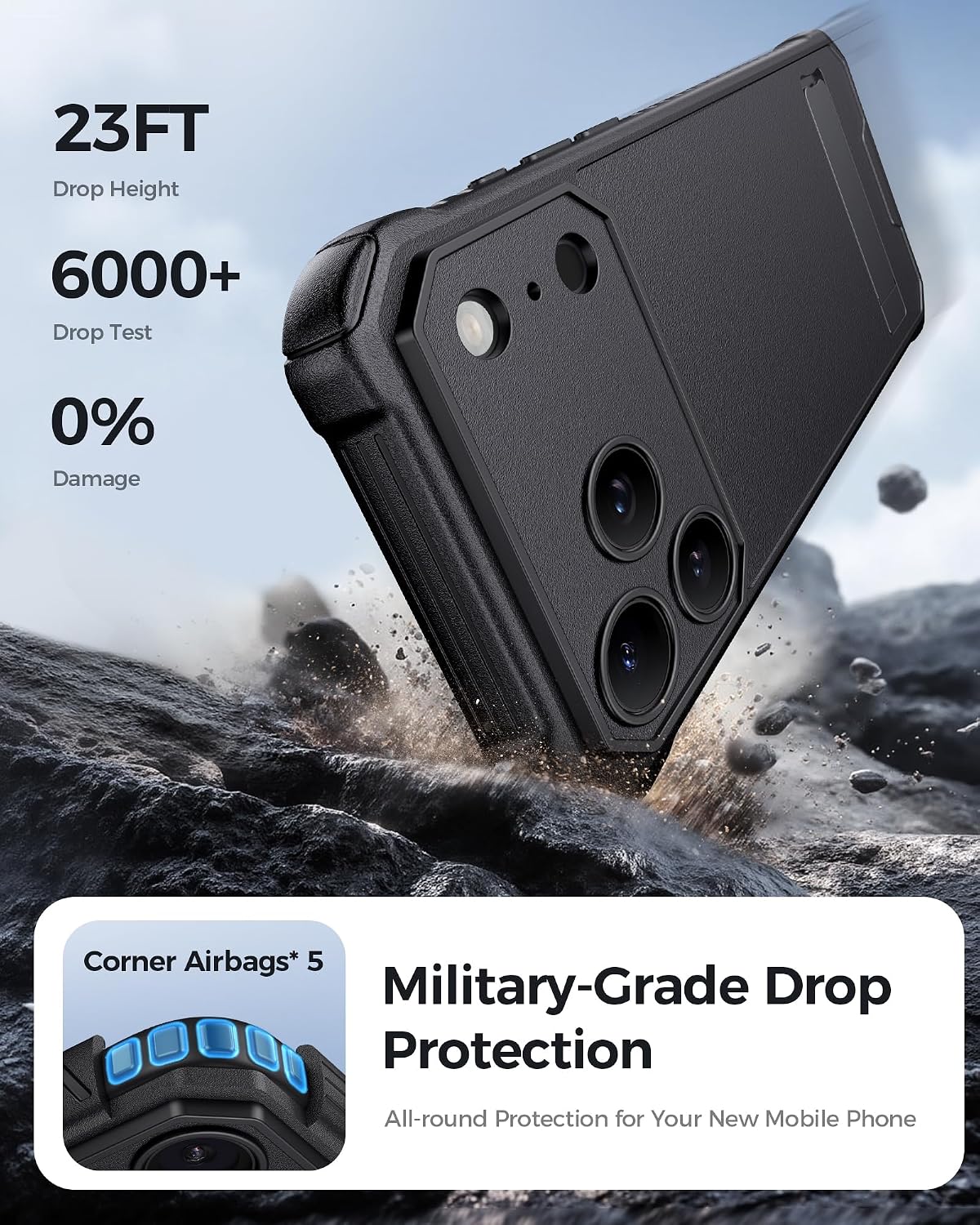 Thumbnail 6 de ASAFCASE for iPhone 17 Pro Case with Stand (MagSafe Compatible) — Black