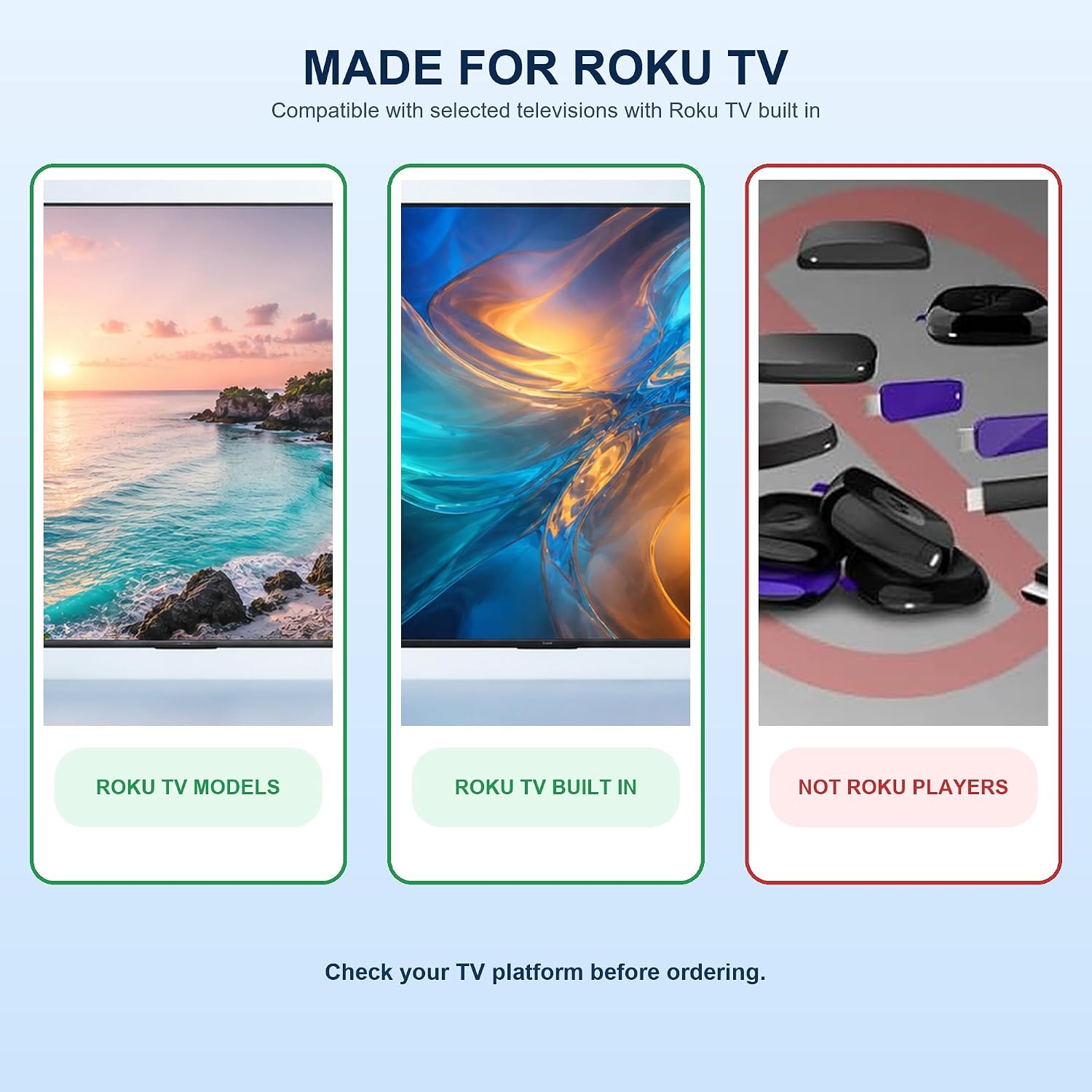 Detalle de Gmatrix 2-Pack Replacement TV Remote for Roku TV Models (TCL, Hisense, Sharp, Philips, Westinghouse, Insignia, Element) – 1-Year Warranty