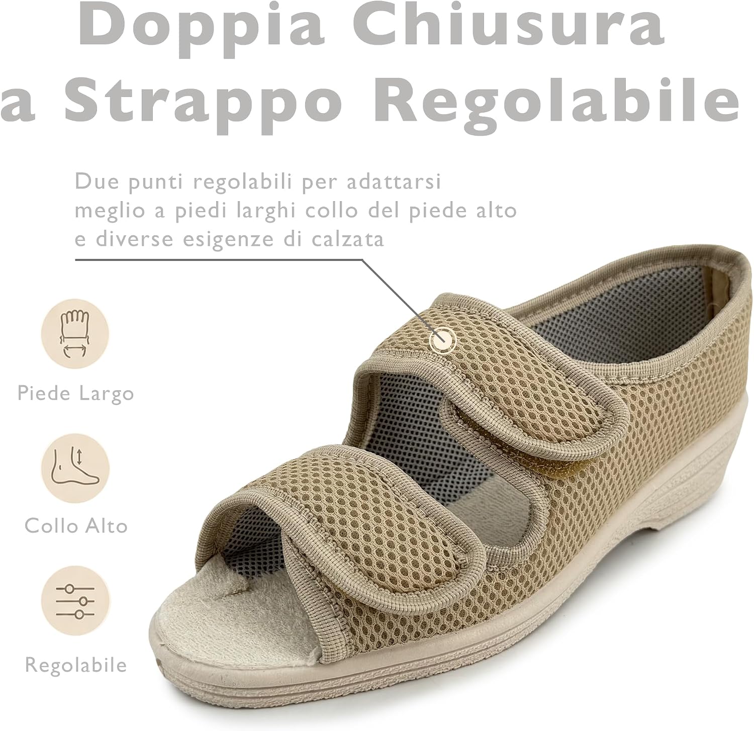 Detalle 2 de JOMIX Ciabatte Donna Estive con Strappo Regolabili: Comfort, Stabilità e Freschezza per Casa e Giardino