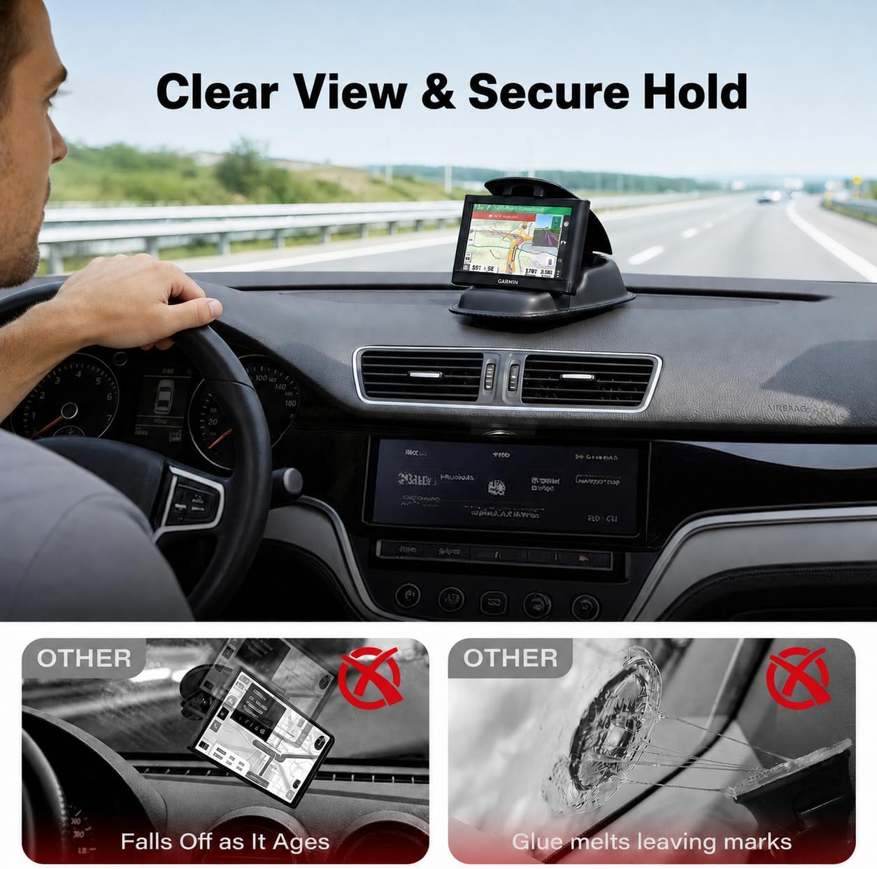 Detalle 2 de APPS2Car FBA_GPS01 GPS and Phone Dashboard Mount, Non-Slip Beanbag
