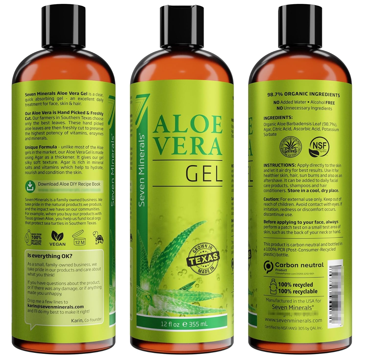 Thumbnail 5 de Seven Minerals Aloe Vera Gel 12oz