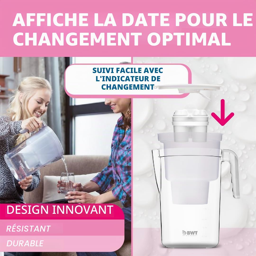 Detalle de BWT JARRA VIDA MANUAL+ 3 FILTROS — filtration efficace pour votre eau du quotidien
