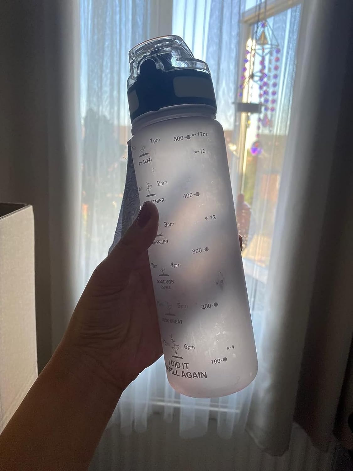 Thumbnail 6 de GOPPUS 500ml/17oz Kids Water Bottle with Straw – BPA Free, Flip-Top Lid, Time Markings and Strap