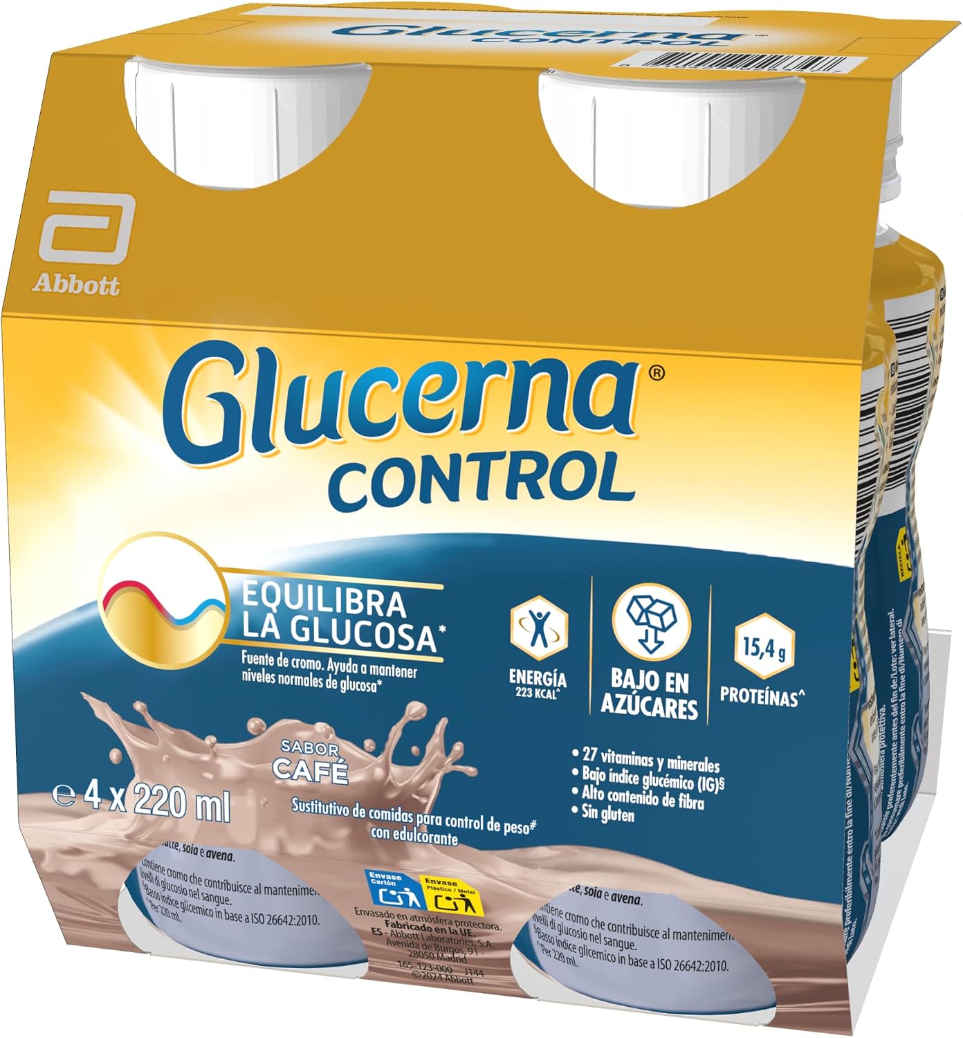 Detalle de Glucerna Control sabor café 4x220ml