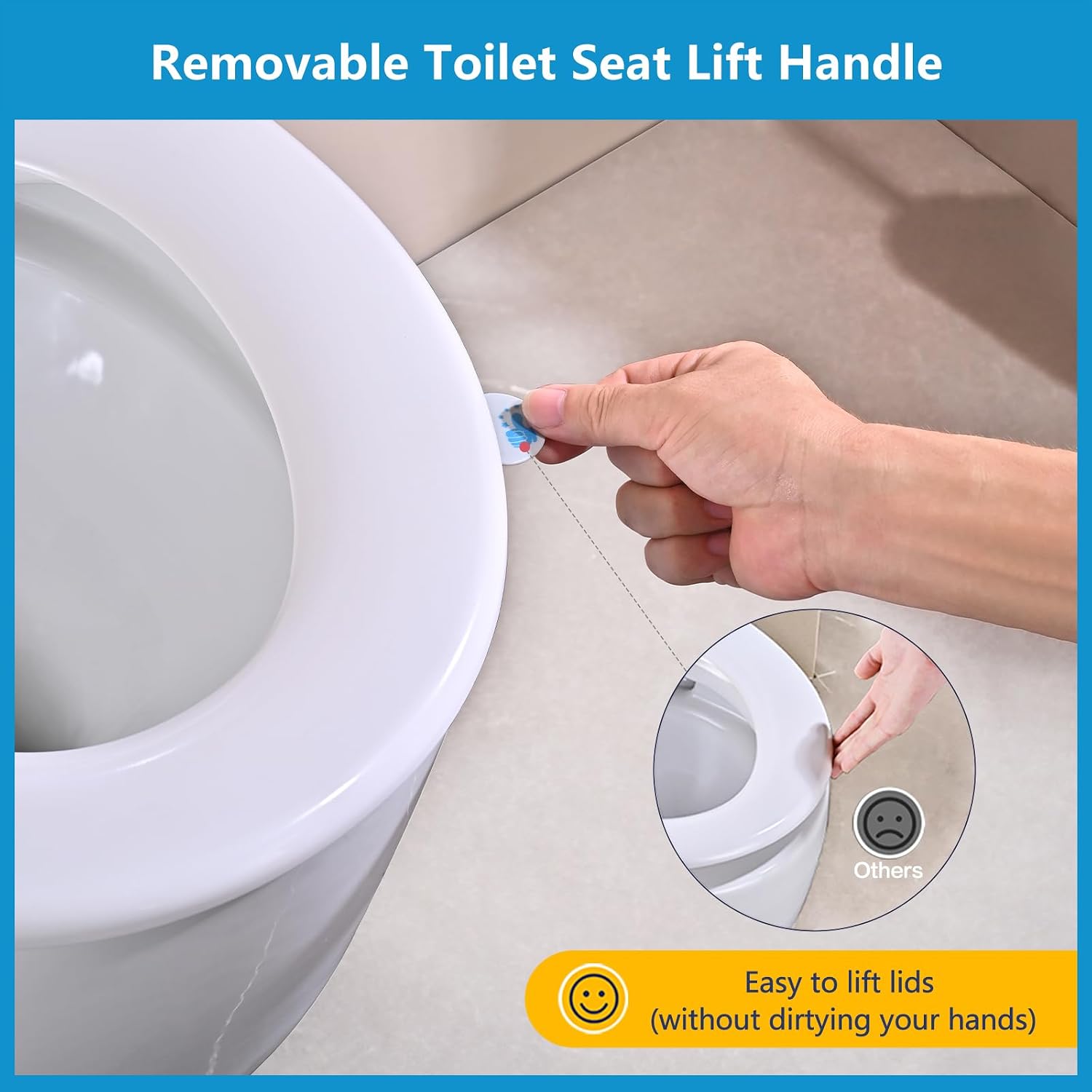 Detalle 2 de YEAUPE PRO Abattant WC universel forme O blanc avec frein de chute et softclose, capacité jusqu’à 150 kg