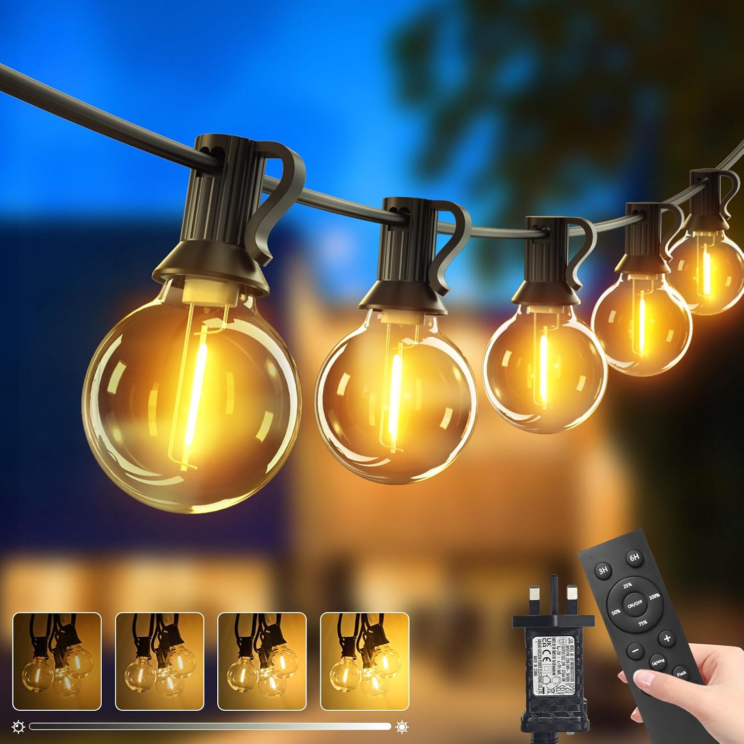 Detalle de btfarm Outdoor Festoon Lights 36 m