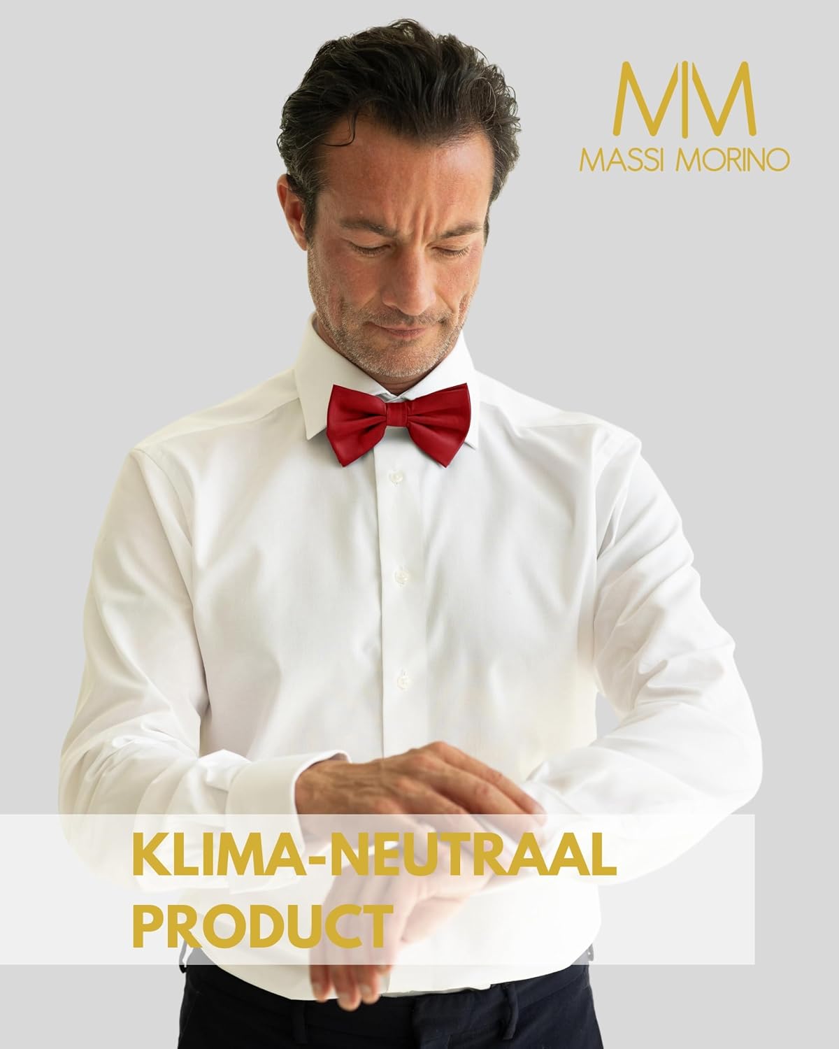 Detalle de MASSI MORINO Fliege-Single voorgestrikte vlinderdas, verstelbaar, 12 kleuren