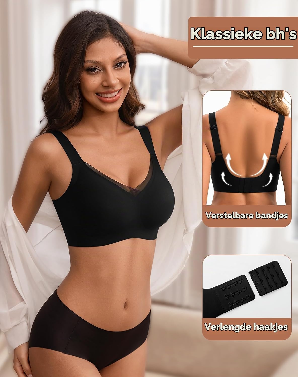 Detalle de INNERSY naadloze dames-bh zonder beugel, zachte bralette