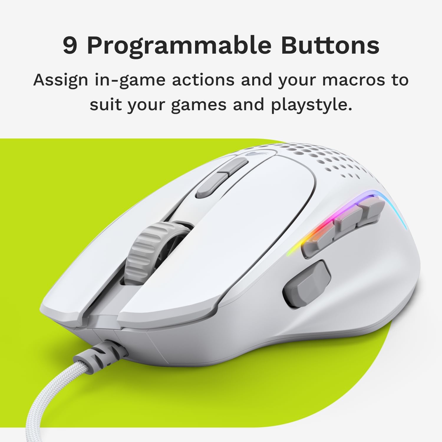 Detalle 2 de Glorious Model I 2 Gaming-Maus 66 g mit 9 Tasten